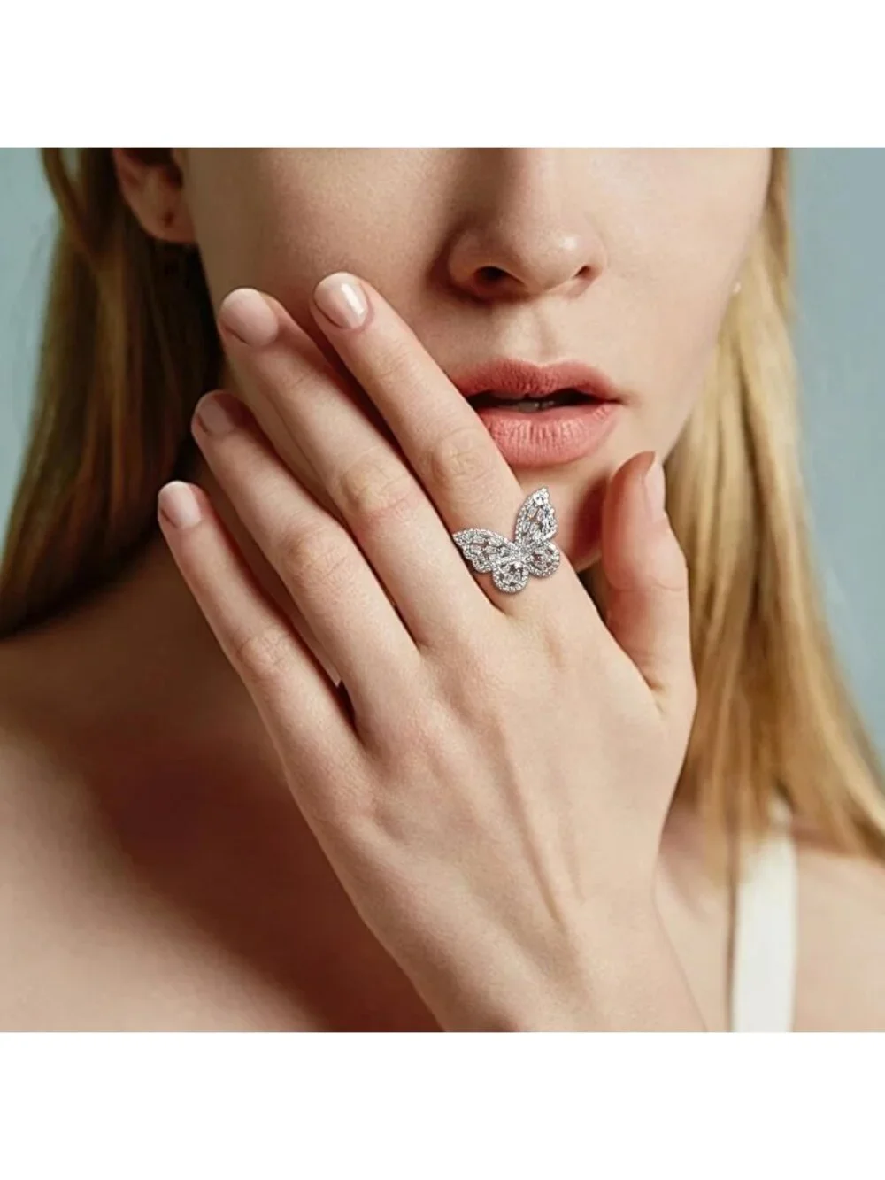 Elegant Butterfly Birthstone Ring for Women - 925 Sterling Silver, Sizes 5-10